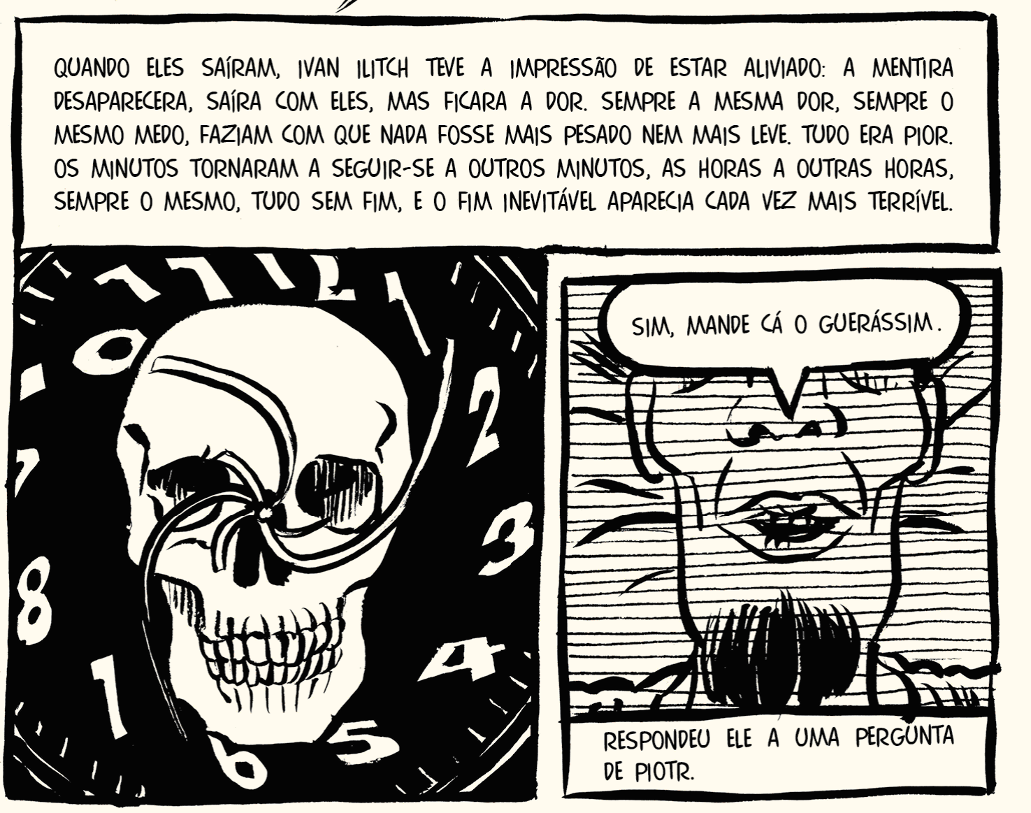 Imagem da HQ "A Morte de Ivan Ilitch" (Peirópolis) - Divulgação