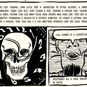 Imagem da HQ "A Morte de Ivan Ilitch" (Peirópolis) - Divulgação