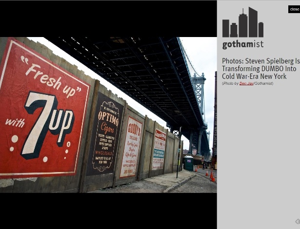 Cartazes colados no bairro do Brooklyn, em Nova York, pela equipe de filmagens do novo filme de Steven Spielberg - Reprodução/Ghotamist