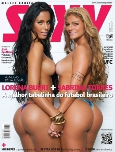 14.set.2014 - Capa da revista Playboy de julho de 2012 com as modelos Lorena Bueri e Sabrina Torres