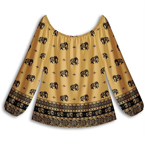 Bata com estampa de elefantes, da IKS à venda na Elo 7. Preço: R$ 64,90. Informações: www.elo7.com.br | Preço e disponibilidade pesquisados em setembro de 2014 e sujeitos a alterações - Divulgação