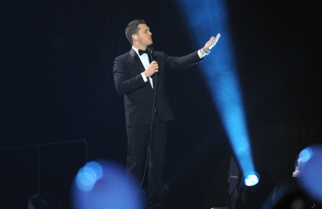 17.set.2014 - Michael Bublé faz sua primeira apresentação no Brasil no HSBC Arena, na zona sul do Rio de Janeiro, nesta quarta-feira - Alexandre Durao/UOL