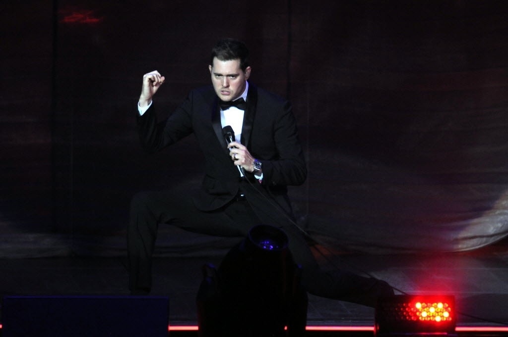 17.set.2014 - Michael Bublé faz sua primeira apresentação no Brasil no HSBC Arena, na zona sul do Rio de Janeiro, nesta quarta-feira - Alexandre Durao/UOL