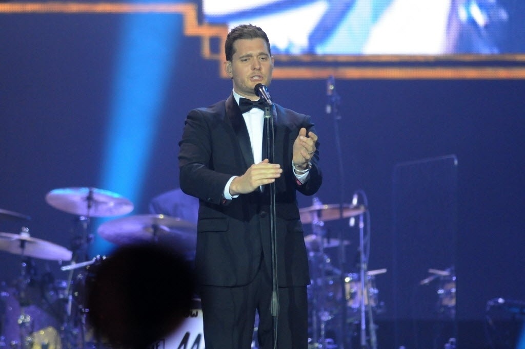 17.set.2014 - Michael Bublé faz sua primeira apresentação no Brasil no HSBC Arena, na zona sul do Rio de Janeiro, nesta quarta-feira - Alexandre Durao/UOL
