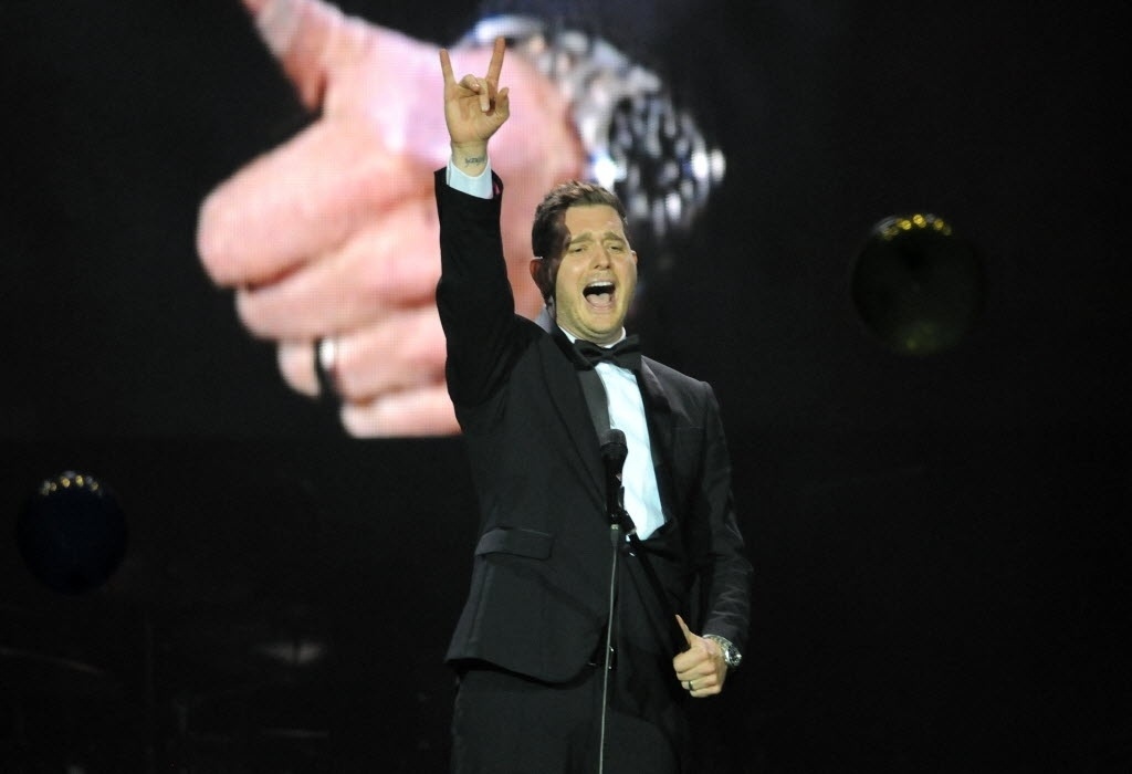 17.set.2014 - Michael Bublé faz sua primeira apresentação no Brasil no HSBC Arena, na zona sul do Rio de Janeiro, nesta quarta-feira - Alexandre Durao/UOL