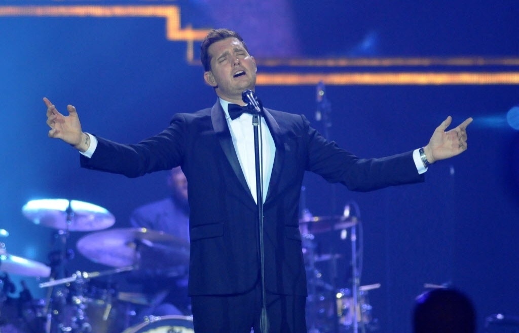 17.set.2014 - Michael Bublé faz sua primeira apresentação no Brasil no HSBC Arena, na zona sul do Rio de Janeiro, nesta quarta-feira - Alexandre Durao/UOL