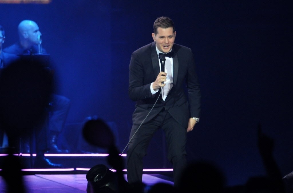 17.set.2014 - Michael Bublé faz sua primeira apresentação no Brasil no HSBC Arena, na zona sul do Rio de Janeiro, nesta quarta-feira - Alexandre Durao/UOL