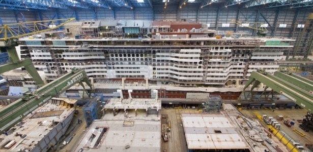 O Ovation of the Seas será montado no estaleiro Meyer Werft, em Papenburg (Alemanha) - Divulgação/Royal Caribbean