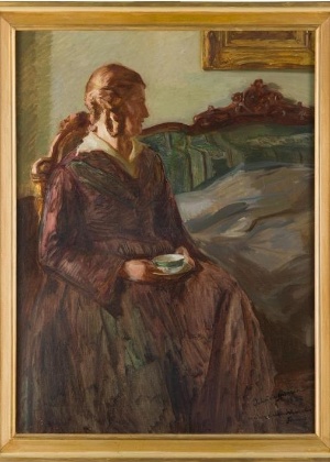 "The coffee hour. Fanny, the sister of the artist" (1922), obra de Jehudo Epstein - Reprodução