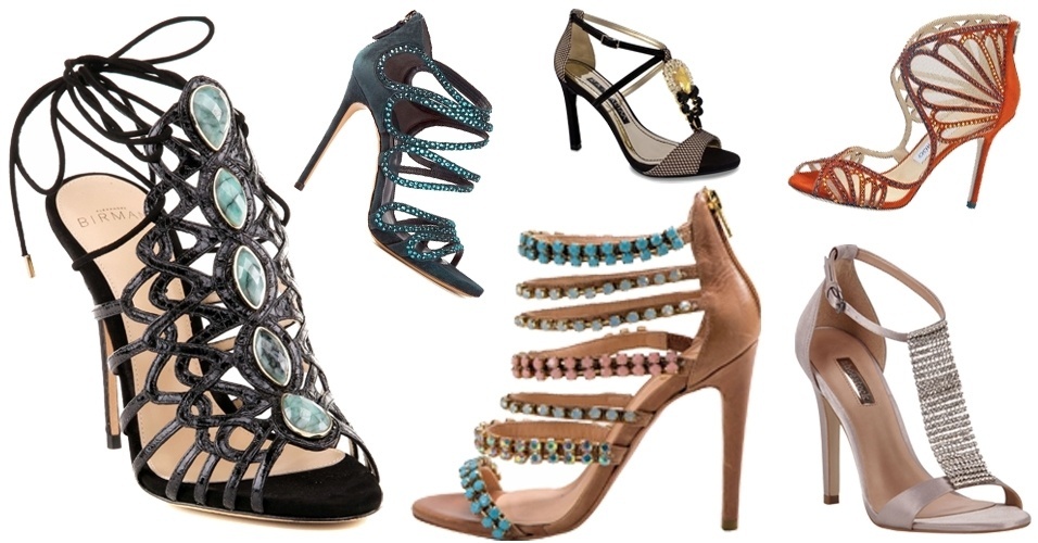 sandalias com pedrarias