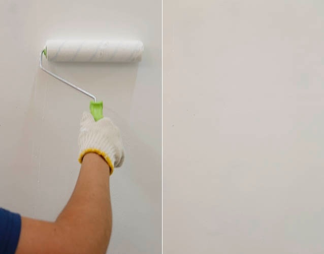 Primeiro, pinte o fundo na cor desejada usando a tinta acrílica acetinada e o rolo de lã e espere o tempo de secagem indicado na embalagem. Caso necessário, repita a demão - Junior Lago/ UOL