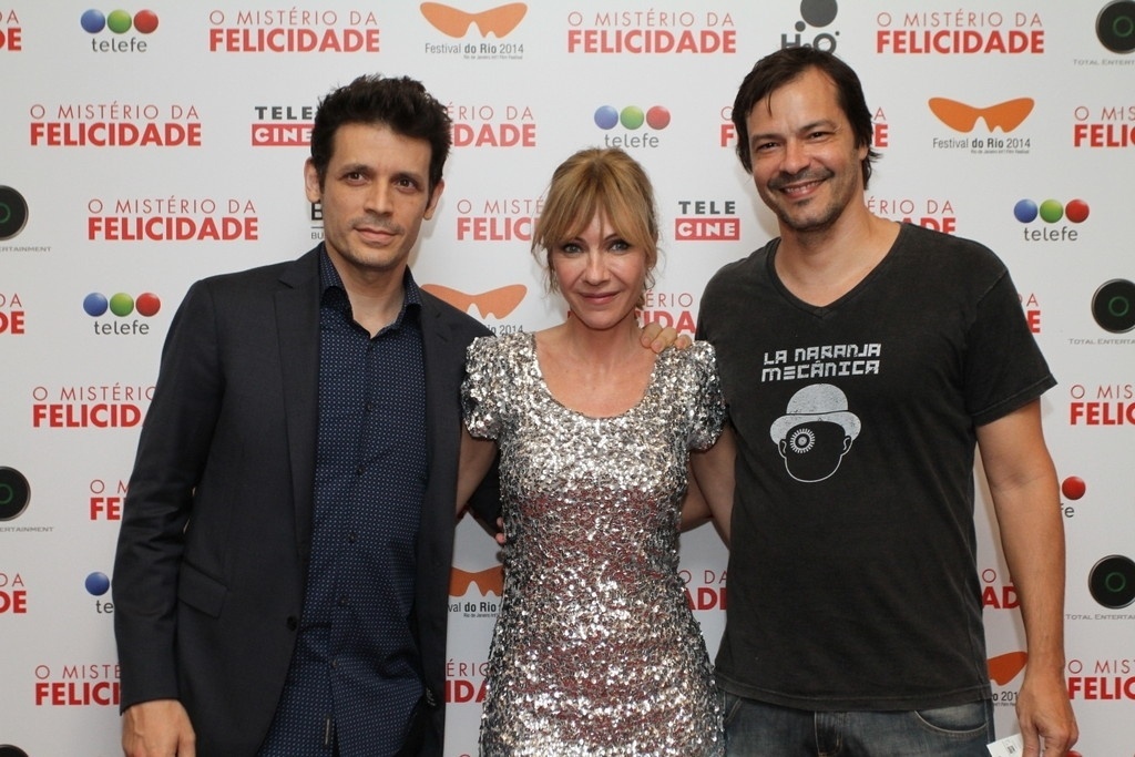 29.set.2014 - O diretor Daniel Burman promove o filme "O Mistério da Felicidade" ao lado dos atores Inés Estévez e Heitor Martinez no Festival do Rio, no Rio de Janeiro - Anderson Borde / AgNews