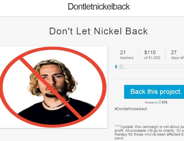 Nickelback ganha campanha de financiamento coletivo para nunca mais fazer show em Londres - Reprodução