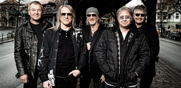 A formação atual do Deep Purple com Ian Gillan, Steve Morse, Roger Glover, Ian Paice e Don Airey - Jim Rakete