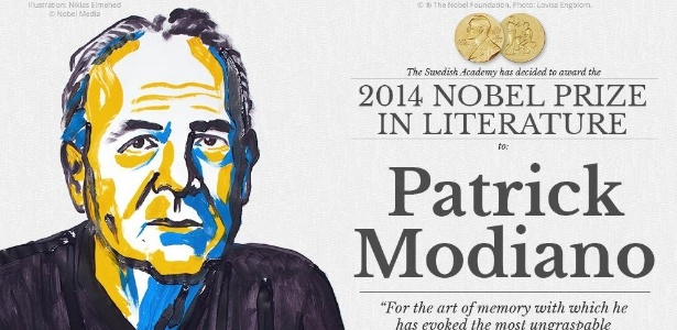 Selo que a Academia Sueca criou para Patrick Modiano, vencedor do Prêmio Nobel de Literatura em 2014 - Divulgação