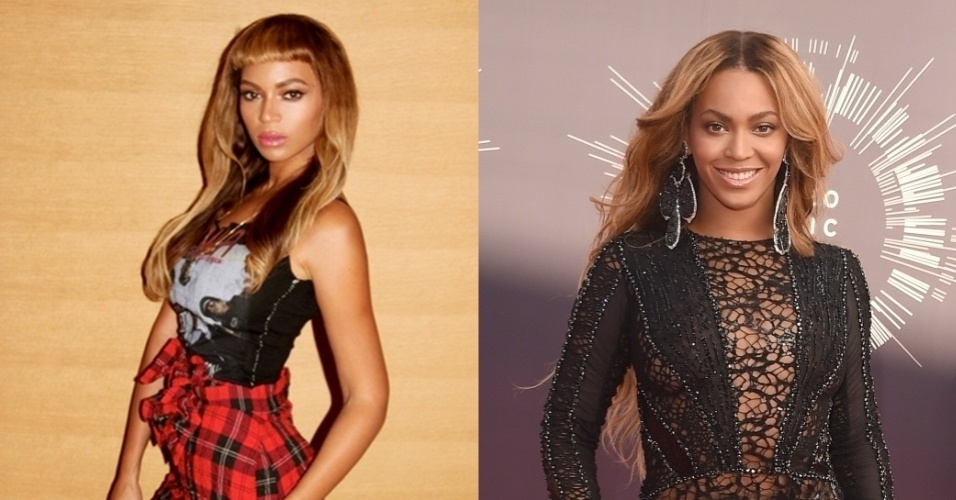 25.out.2014 - Beyoncé divulga novo corte de cabelo com franja curtinha. Novo visual não agradou muito os fãs da cantora na internet