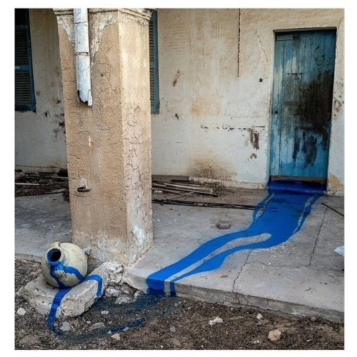 Obra em escola infantil abandonada em Djerba, na Tunísia