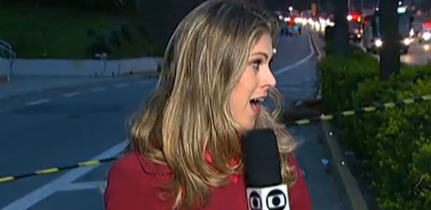 Equipe da Globo flagra acidente de trânsito ao vivo, e repórter se assusta