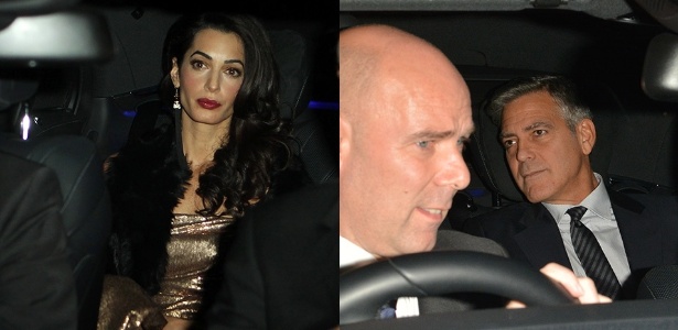 Amal Alamuddin e George Clooney chegam para nova festa de casamento na Inglaterra