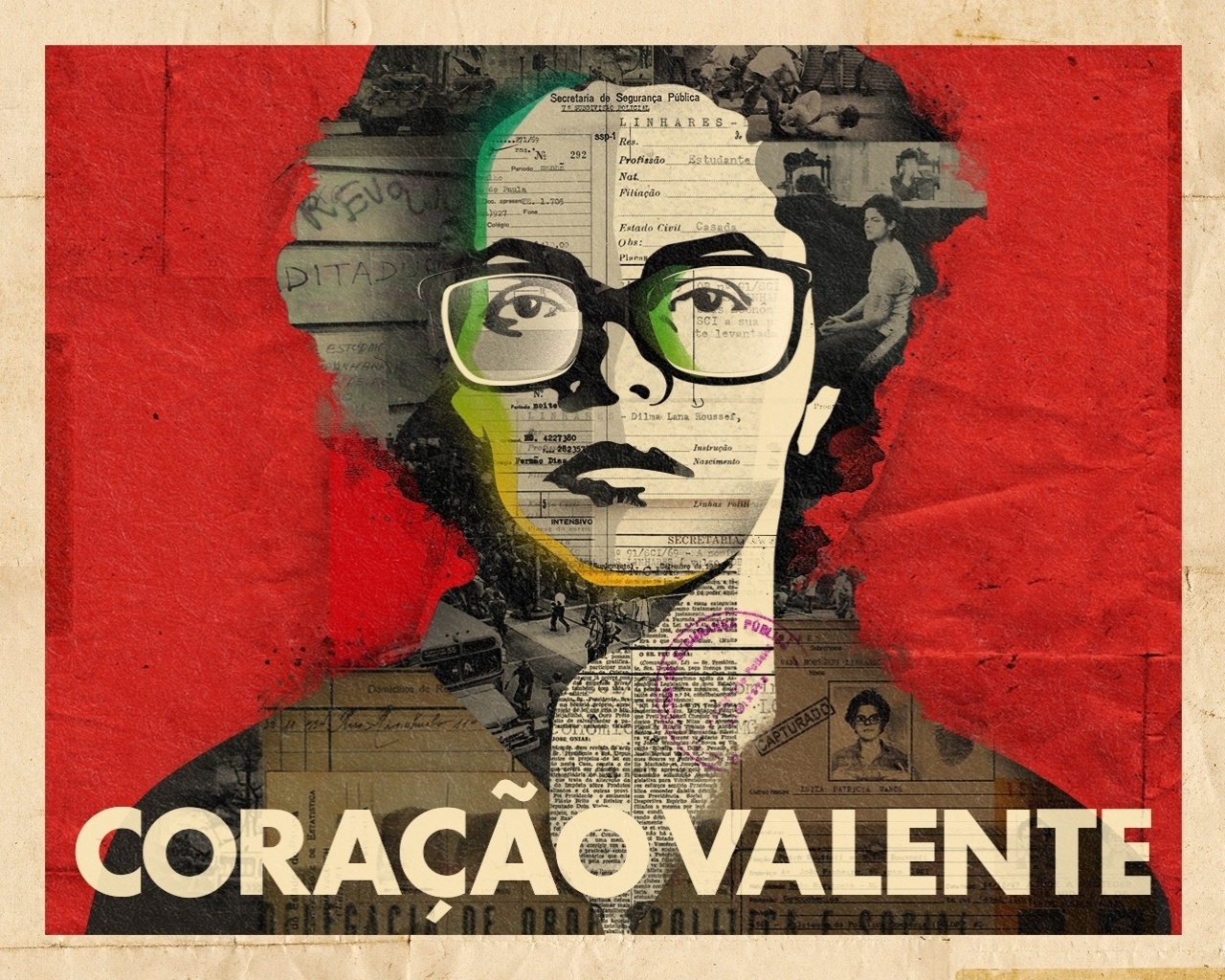 Imagem criada para a campanha à reeleição de Dilma Rousseff, comandada pelo marketeiro João Santana, recupera a imagem da presidente quando jovem, agora acompanhada do slogan "Coração Valente" - Reprodução