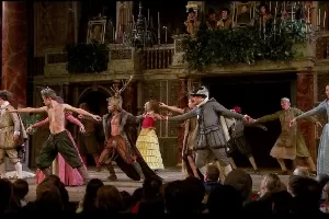 Encenação de peça de Shakespeare filmada no teatro Globe, em Londres - Reprodução