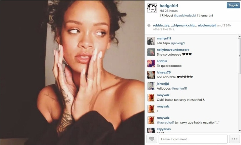 4.nov.2014 - Rihanna publica vídeo no Instagram