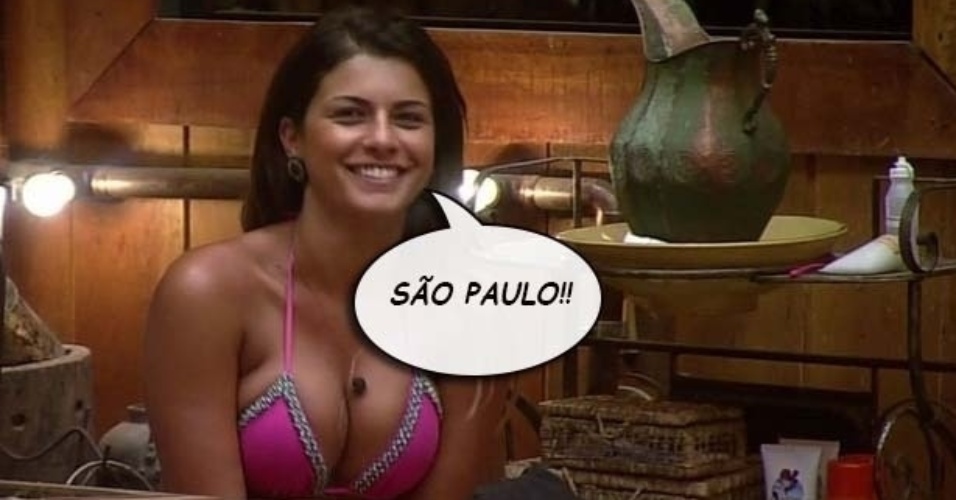 3.nov.2014 - Em "A Fazenda 7", Babi Rossi diz que a capital do Brasil é São Paulo