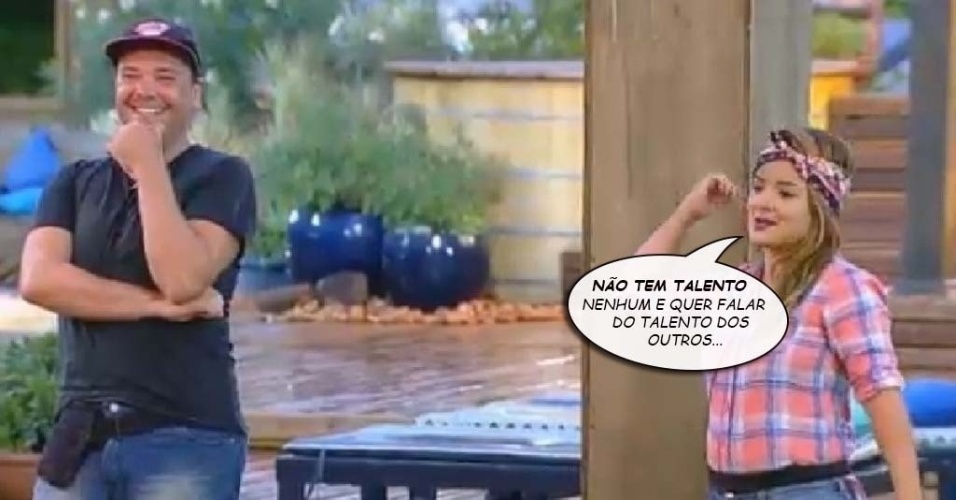 4.nov.2014 - MC Bruninha critica Felipeh Campos durante atividade em "A Fazenda 7"