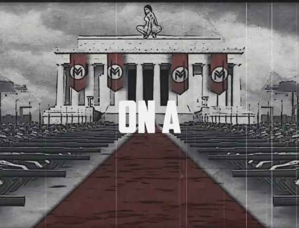 9.nov.2014 - Cena do videoclipe "Only", da cantora Nicki Minaj, criticado por fazer alusão a símbolos nazistas - Reprodução/Youtube