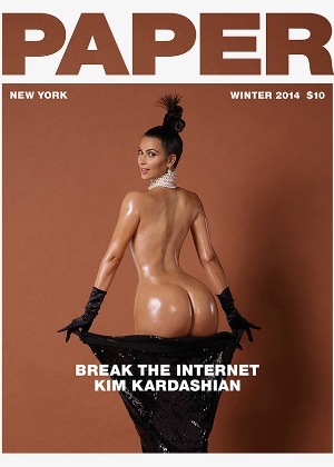 Kim Kardashian deixou o bumbum de fora na foto de capa da revista norte-americana "Paper" - Reprodução/Instagram/kimkardashian - Reprodução/Instagram/kimkardashian