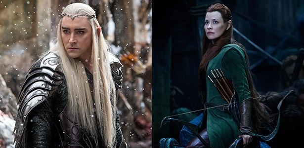 Os elfos Thranduil (Lee Pace) e Tauriel (Evangeline Lilly) em cena do novo "O Hobbit" - Divulgação/Warner Bros.