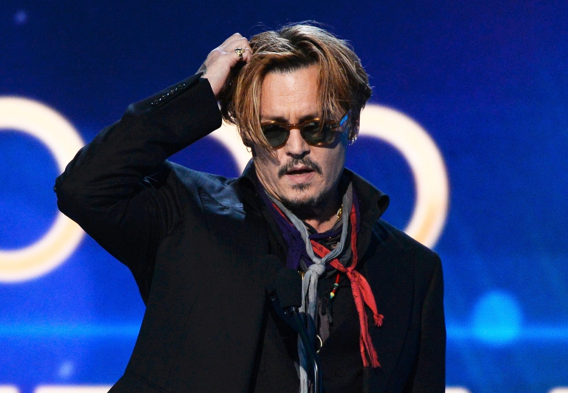 15.nov.2014 - Ator Johnny Depp no Hollywood Film Awards 2014, que aconteceu na sexta-feira, no Hollywood Palladium - Kevork Djansezian/Reuters