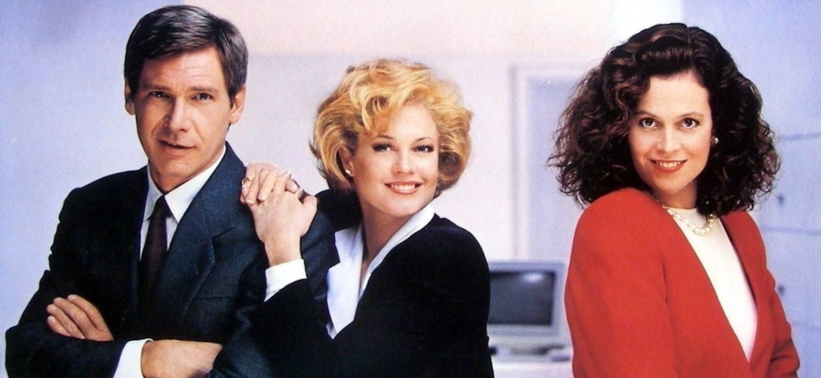 1988: "Uma Secretária de Futuro", com Melanie Griffith, Harrison Ford e Sigourney Weaver - Reprodução