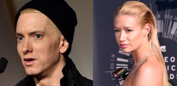 Na música "Vegas", Eminem sugere que estupraria a cantora australiana Iggy Azalea - Montagem UOL/Getty Images