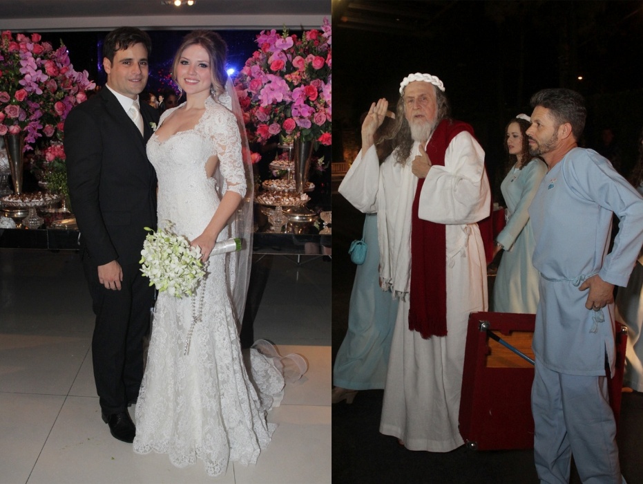 Rodrigo Scarpa e Gabi Baptista se casa com "bênção" de Inri Cristo