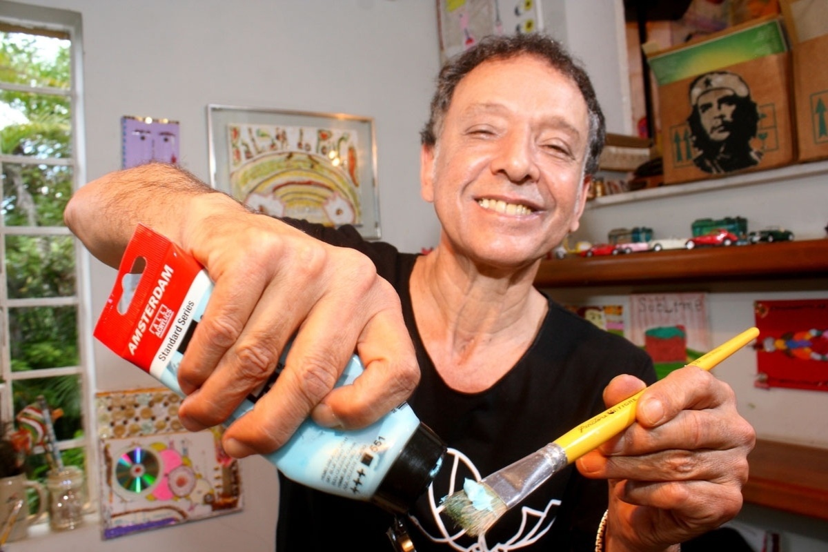 Arnaldo Baptista pintando em Juiz de Fora (MG), em 2014 - Lique Gávio