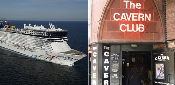 A atração do Norwegian Epic é inspirada no lendário The Cavern Club  - Divulgação/Norwegian Cruise Line - Laura Prado/UOL
