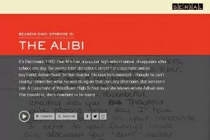 Tela do site onde é possível ouvir episódios do poscast "Serial" - Reprodução