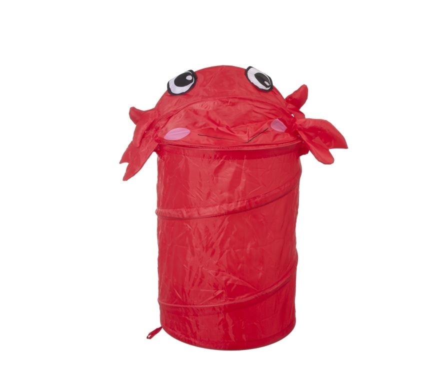 álbum com organizadores para brinquedos | Cesto dobrável para guardar brinquedos modelo caranguejo. Possui 50 cm x 35 cm é é produzido em poliéster. À venda na Etna (www.etna.com.br). R$ 23,99. Preço consultado em dezembro de 2014. Sujeito a alteração - Divulgação