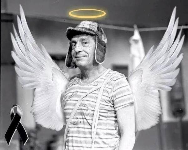 Roberto Bolaños, o Chaves, aparece com asas e auréola de anjo em foto posta na internet