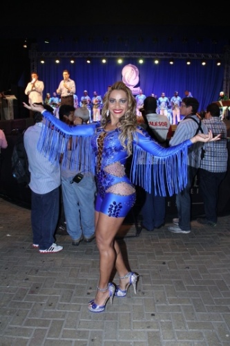 1.dez.2014 - Ana Paula Evangelista faz pose no lançamento do CD de sambas-enredo das escolas de samba do Carnaval 2015, na Cidade do Samba, no Rio de Janeiro, nesta segunda-feira
