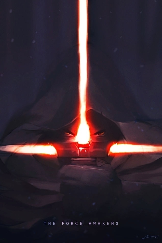 O pôster de Charles Tanart mostra o novo sabre de luz que aparece no primeiro trailer de "Star Wars VII" - Charles Tanart/Reprodução