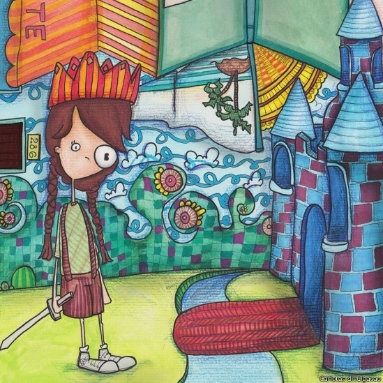 Artista plástica paulista Carla Douglass, 31, usa seus personagens "imperfeitos" - olhos desproporcionais, pescoços compridos e formas assimétricas - para pregar a tolerância em escolas e instituições públicas e privadas - Carlotas/ Divulgação