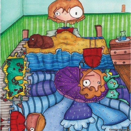 Artista plástica paulista Carla Douglass, 31, usa seus personagens "imperfeitos" - olhos desproporcionais, pescoços compridos e formas assimétricas - para pregar a tolerância em escolas e instituições públicas e privadas - Carlotas/ Divulgação