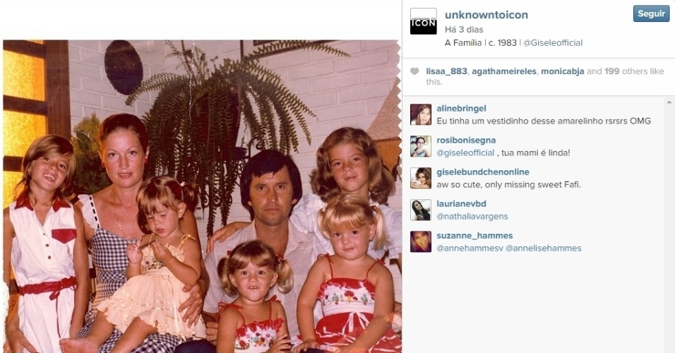 1.dez.2014 - Gisele Bundchen publica foto ao lado da família