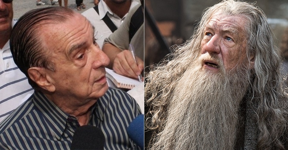 SEU PERU, O CINZA - Nosso Orlando Drumond tem a voz grave, a experiência, as rugas e até o narigão do Gandalf de Ian McKellen - só falta a peruca e as barbas de papai noel - Montagem UOL/Photo Rio News/Divulgação