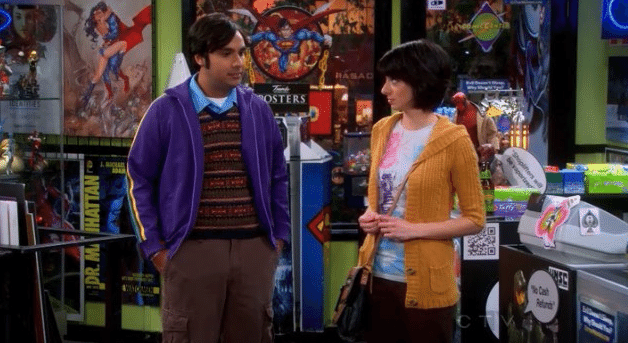 Raj (Kunal Nayyar) e Lucy (Kate Micucci) na série "The Big Bang Theory"