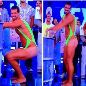 Bruno Miranda exibe seu bumbum avantajado, com 106 cm, no "Amor & Sexo"