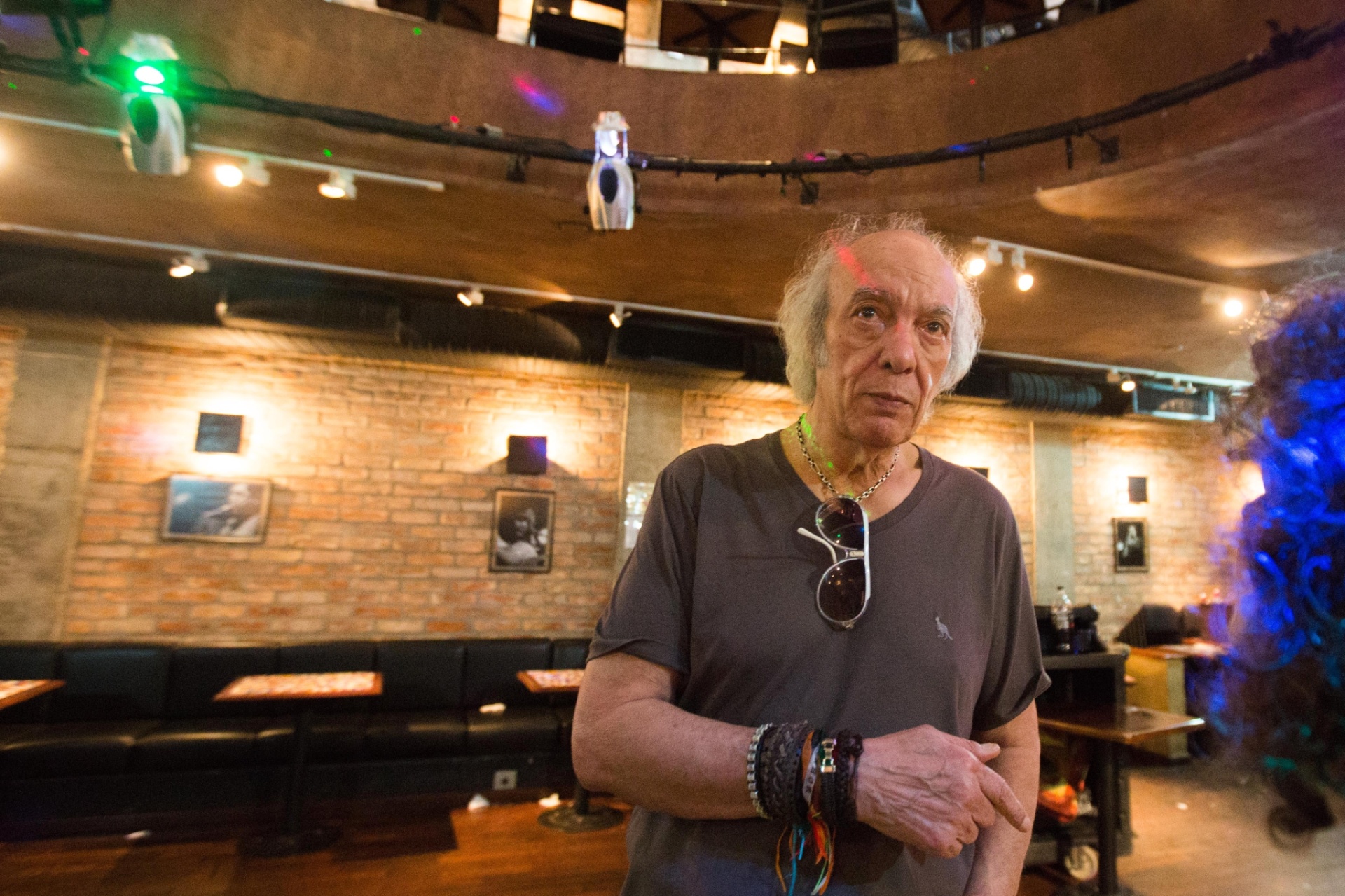 10.dez.2014 - Erasmo Carlos faz visita técnica no Tom Jazz onde vai gravar o DVD "Meus Lados B" nos dias 23 e 24 de janeiro de 2015 - Ricardo Matsukawa/UOL
