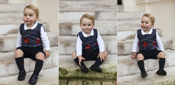 A família britânica divulgou no fim de semana três fotos natalinas do Príncipe George